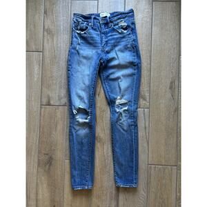 BKE Denim Jeans Womens Size 25 Distressed Parker Skinny Fit High Rise Ankle